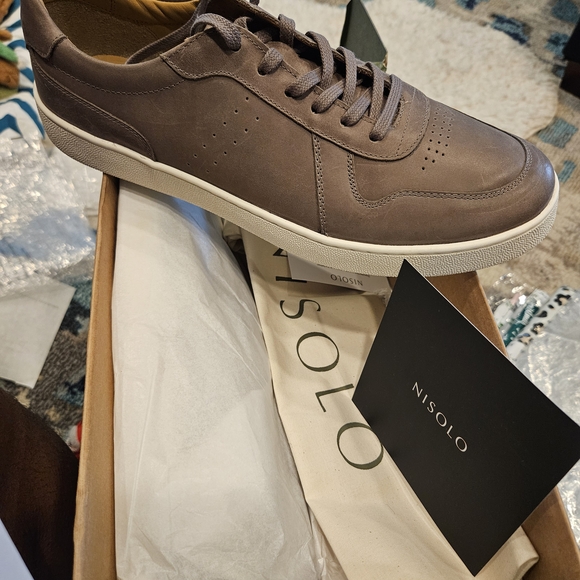 Nisolo Beto GoTo Court Men's Grey Sneakers - Size 11.5 - Picture 8 of 8